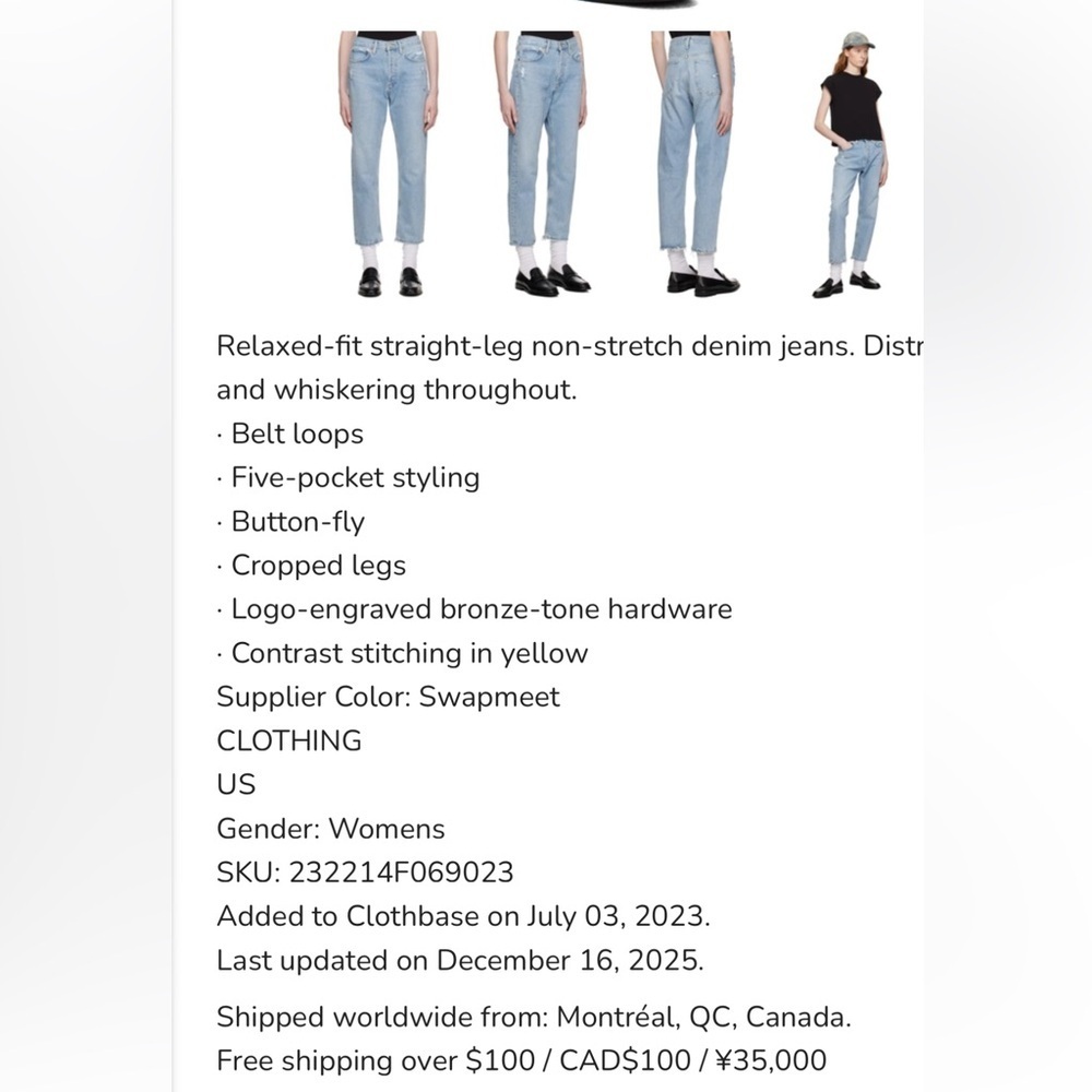Agolde Parker Ankle Jeans Button Fly - Picture 11 of 11